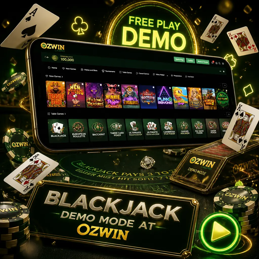 Free demo mode for Blackjack variants like Vegas Strip and Super 21 at Ozwin Casino, letting players practise strategy risk-free.